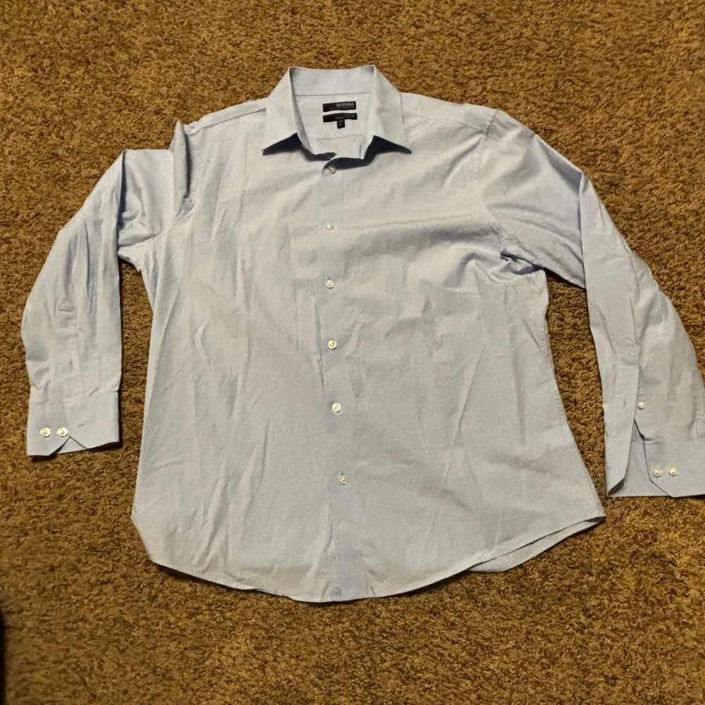 Murano Wardrobe Essentials Button Down Blue Shirt Size L